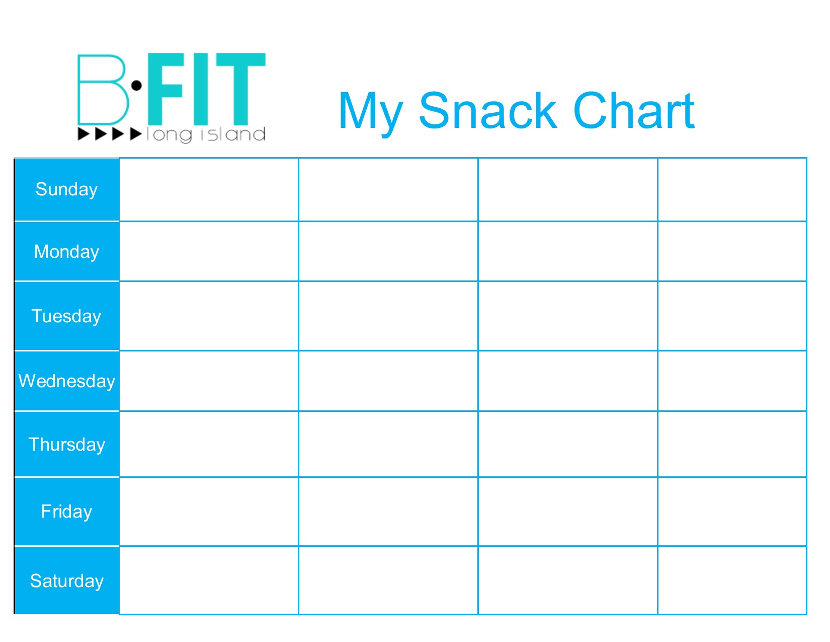 Snack Chart Template